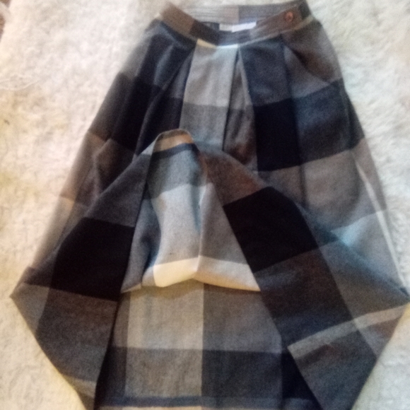 VTG Jones New York Heavy Wool Knit Plaid Skirt Sz 6 - Picture 4 of 6